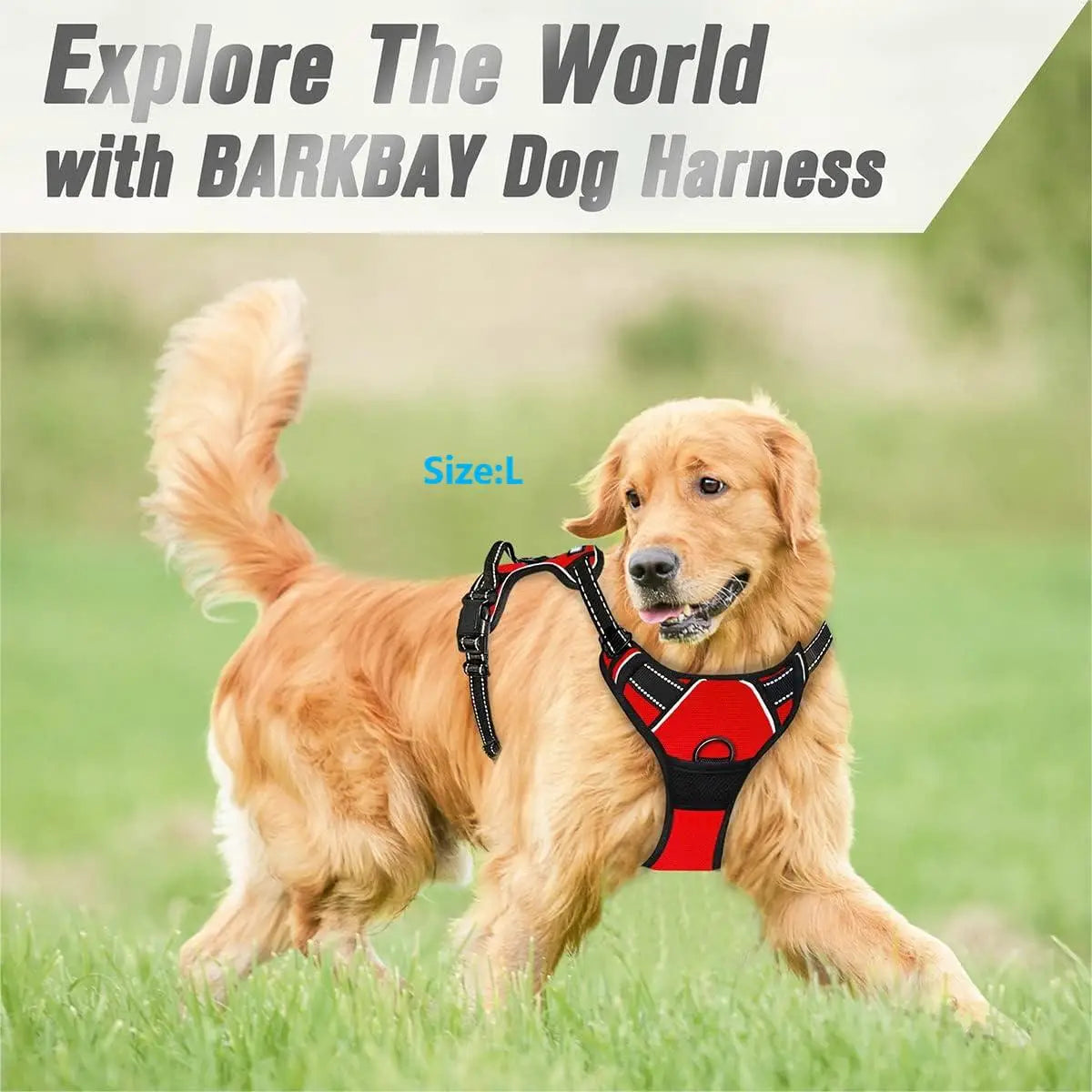 Harness Front Clip Easy Control Handle for Large Dog Walking