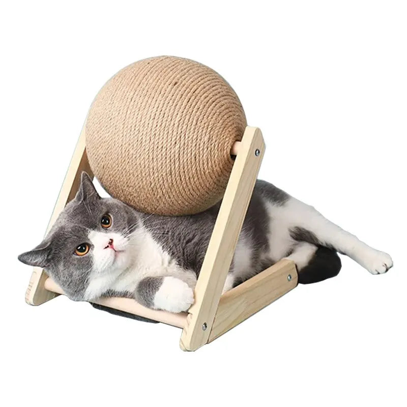 Toys Sisal and Wood Stable Triangle Cats Indoor Scratch on Stand Spin