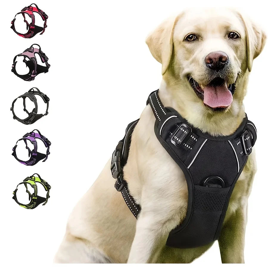 Harness Front Clip Easy Control Handle for Large Dog Walking