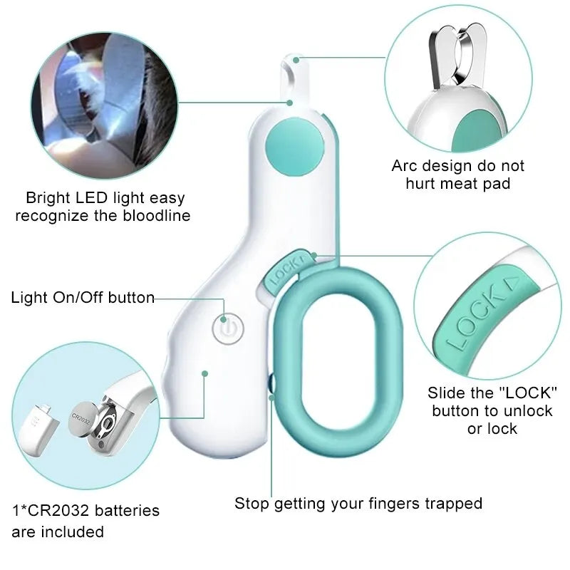 Cat Dog Nail Clipper LED Light