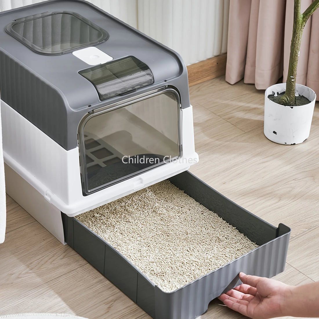 Odor Proof Fully Enclosed Drawer Style Top in Cat Toilet Extra Large