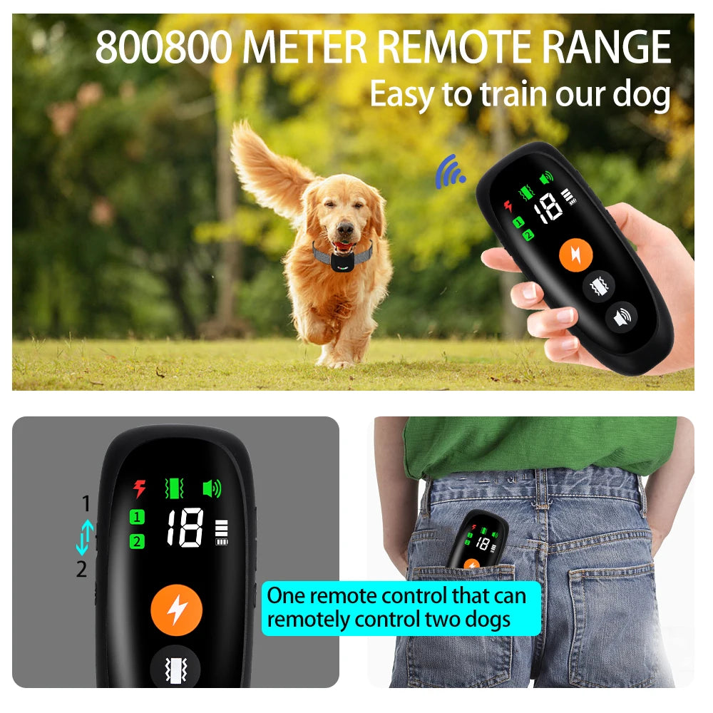 Dog Training Collar Remote Control Shock Collar Waterproof Anti Bark