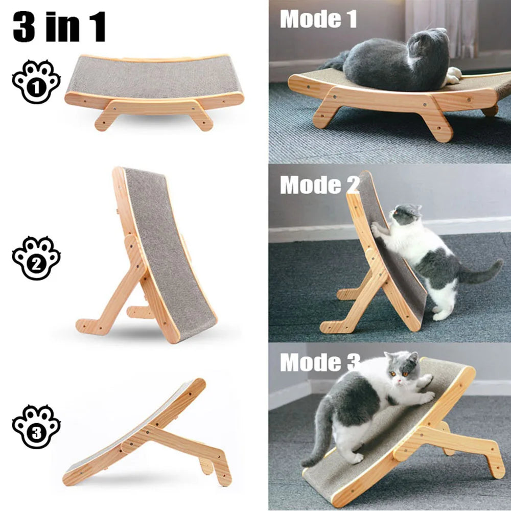 Detachable Lounge Bed 3 In 1 Scratching Post For Cats Training Grinding