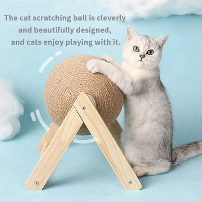 Toys Sisal and Wood Stable Triangle Cats Indoor Scratch on Stand Spin